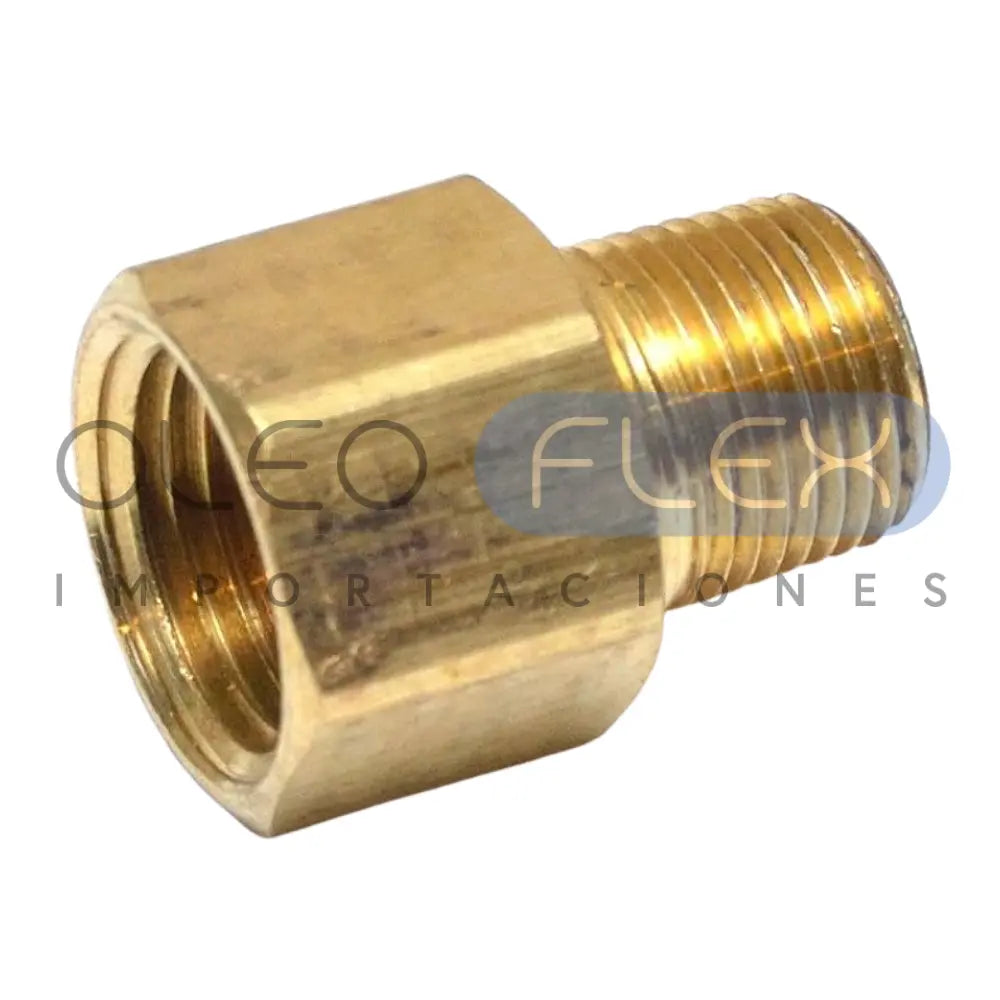 Foto de Ampliador Bronce Hembra Macho 3/8-1/8 NPT - vista frontal sobre fondo blanco | SKU HFC120B0602 | Oleoflex Importaciones