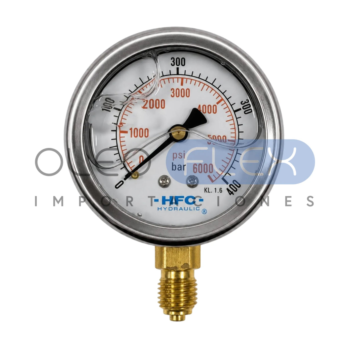Manómetro 63 mm c/Glicerina Inox/Bronce — 1/4" BSP