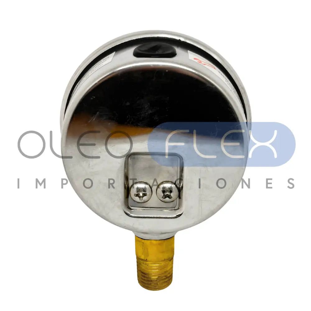 MANOMETRO C/GLIC. INOX/BR. DIAM. 63MM/2.5" CONEXION 1/4 NPT INFERIOR RANGO 0-100BAR/1500PSI