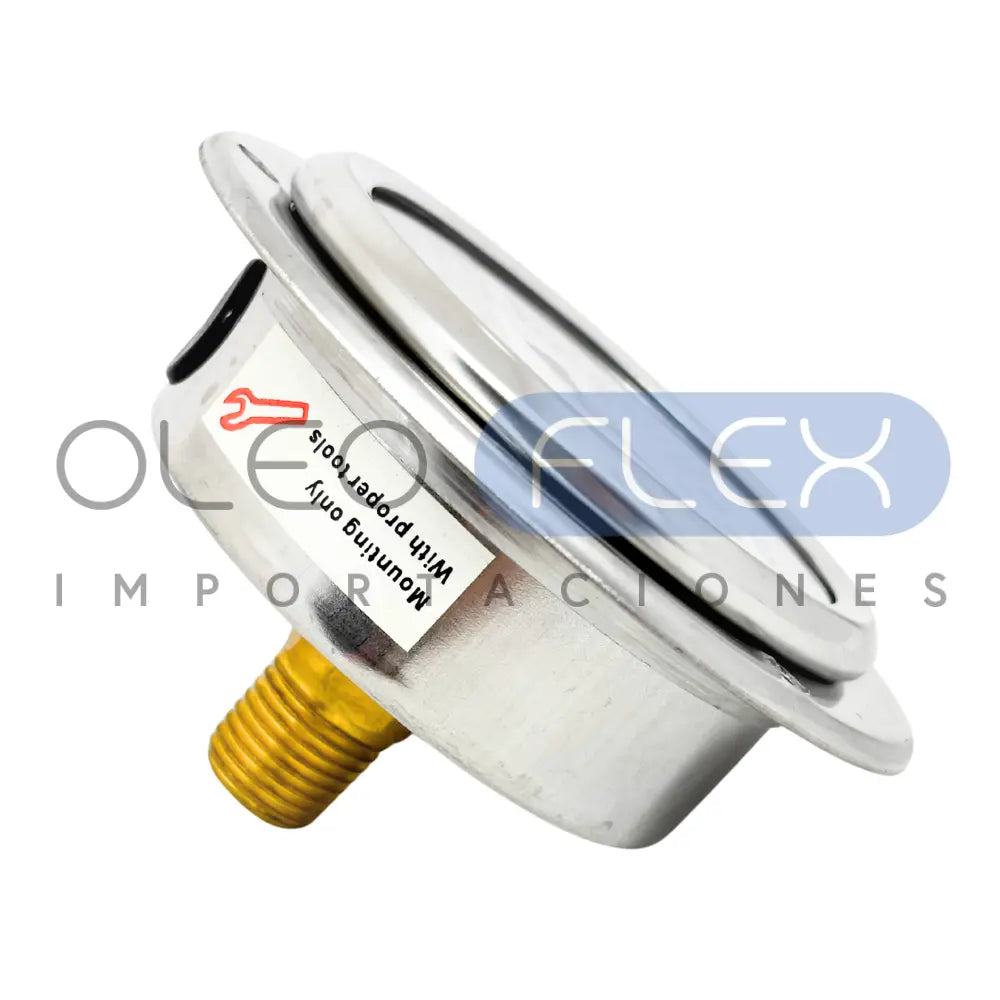 MANOMETRO C/GLIC. INOX/BR. DIAM. 63MM/2.5" CONEXION 1/4 NPT POSTERIOR CLAMP RANGO 0-4BAR/60PSI