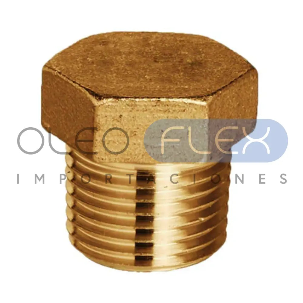 Foto de Tapon Bronce Macho 3/8NPT - vista frontal sobre fondo blanco | SKU HFC109B06 | Oleoflex Importaciones