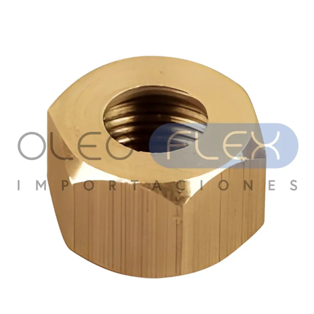 Foto de Tuerca Bronce 5/8od - vista frontal sobre fondo blanco | SKU HFC61F010 | Oleoflex Importaciones