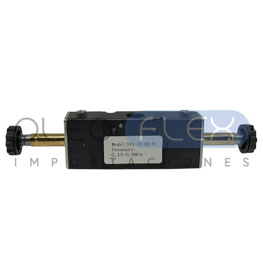 VALVULA DIRECCIONAL ELECTRICA 3V/2P NC CONEX 1/4 INCH 2 SOL 3V2-20-08-NC - Oleoflex Importaciones SpA