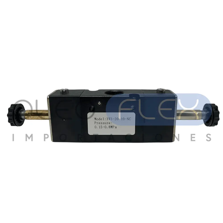 VALVULA DIRECCIONAL ELECTRICA 3V/2P NC CONEX 3/8 INCH 2 SOL 3V-20-10-NC - Oleoflex Importaciones SpA