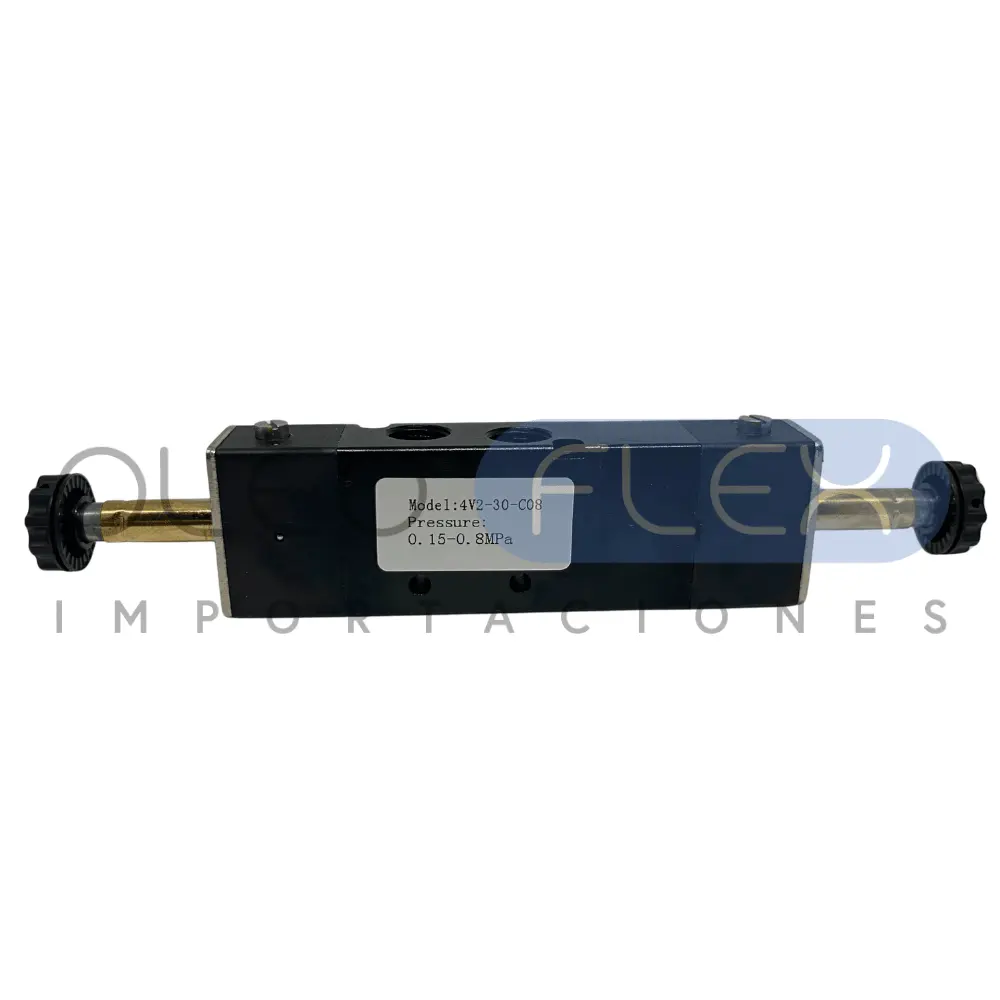 VALVULA DIRECCIONAL ELECTRICA 5V/3P NC CONEX 1/ 4 INCH 2 SOL 4V2-30-C08 - Oleoflex Importaciones SpA