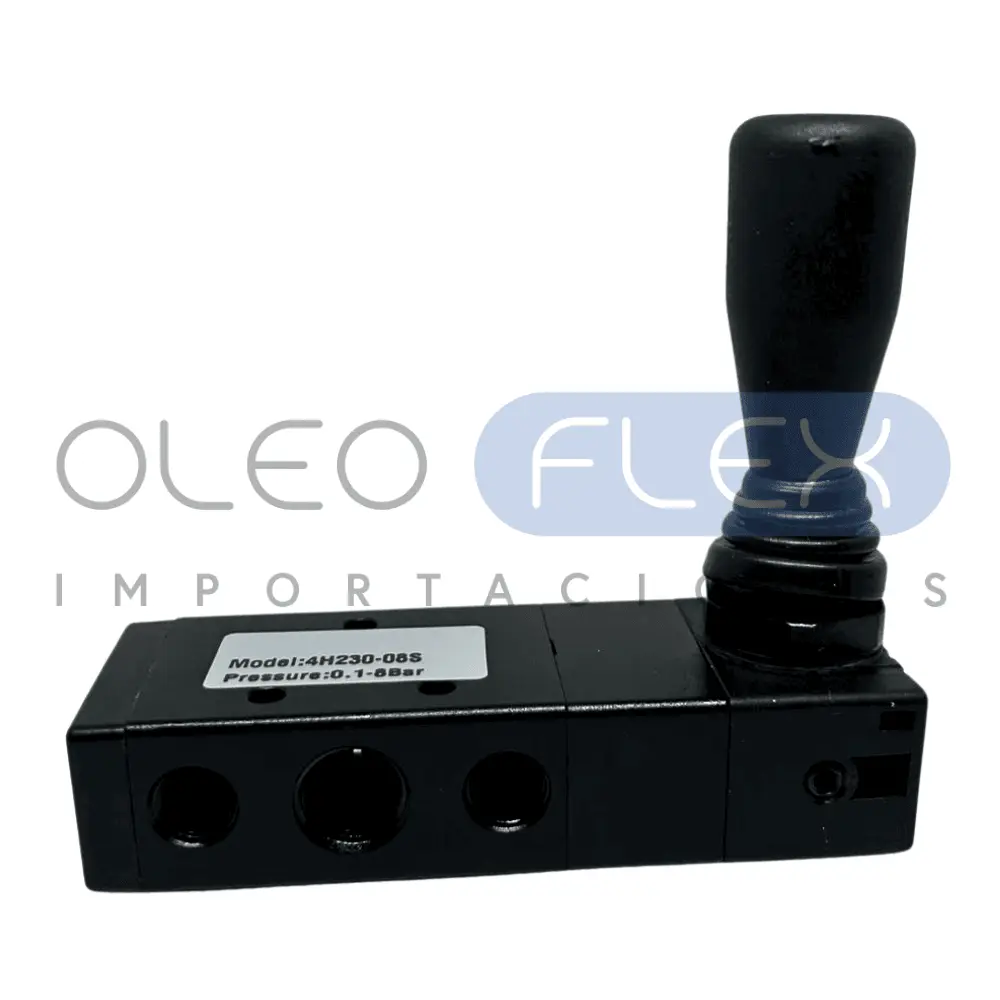 VALVULA PALANCA LATERAL 3 POSICIONES 5/3 1/4 4H230-08 - Oleoflex Importaciones SpA