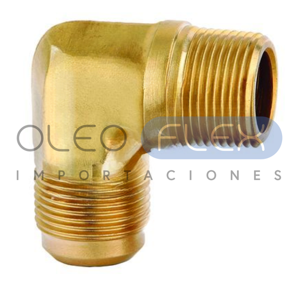 CONECTOR BRONCE MACHO MACHO 90º