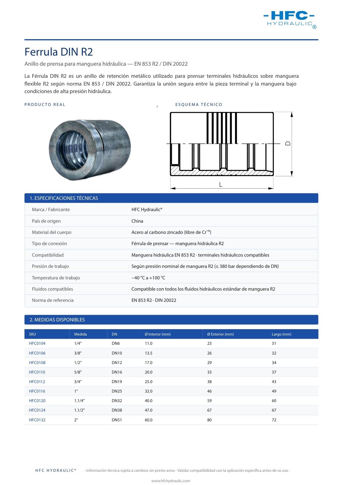 OLEOFLEX_FICHA_TECNICA | HFC0116 | Ferrula din R2