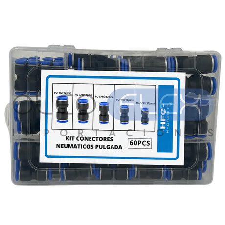 KIT CONECTORES NEUMATICOS 60 UND PULGADA - Oleoflex Importaciones SpA