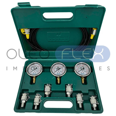 KIT DE TESTEO PRESIÓN HIDRÁULICA STANDARD 9000PSI/600BAR/ 60MPA - Oleoflex Importaciones SpA