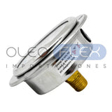 MANOMETRO C/GLIC. INOX/BR. DIAM. 63MM/2.5" CONEXION 1/4 NPT POSTERIOR CLAMP RANGO 0-14BAR/200PSI
