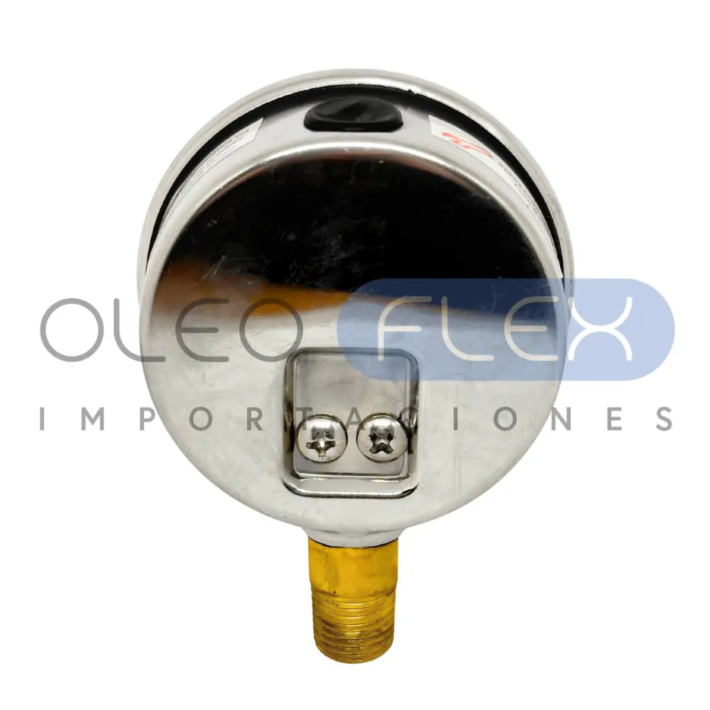 MANOMETRO C/GLIC. INOX/BR. DIAM. 63MM/2.5" CONEXION 1/4 NPT INFERIOR RANGO 0-400BAR/6000PSI