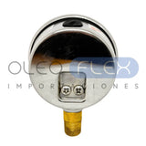 MANOMETRO C/GLIC. INOX/BR. DIAM. 63MM/2.5" CONEXION 1/4 NPT INFERIOR RANGO 0-400BAR/6000PSI