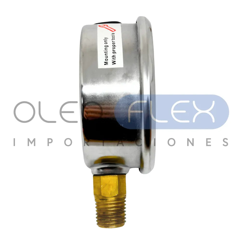 MANOMETRO C/GLIC. INOX/BR. DIAM. 63MM/2.5" CONEXION 1/4 NPT INFERIOR RANGO 0-400BAR/6000PSI