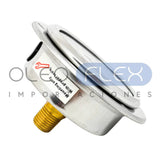 MANOMETRO C/GLIC. INOX/BR. DIAM. 63MM/2.5" CONEXION 1/4 NPT POSTERIOR CLAMP RANGO 0-4BAR/60PSI