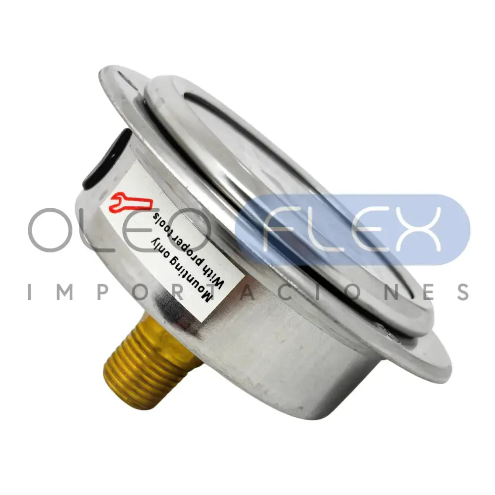 MANOMETRO C/GLIC. INOX/BR. DIAM. 63MM/2.5" CONEXION 1/4 NPT POSTERIOR CLAMP RANGO 0-40BAR/600PSI