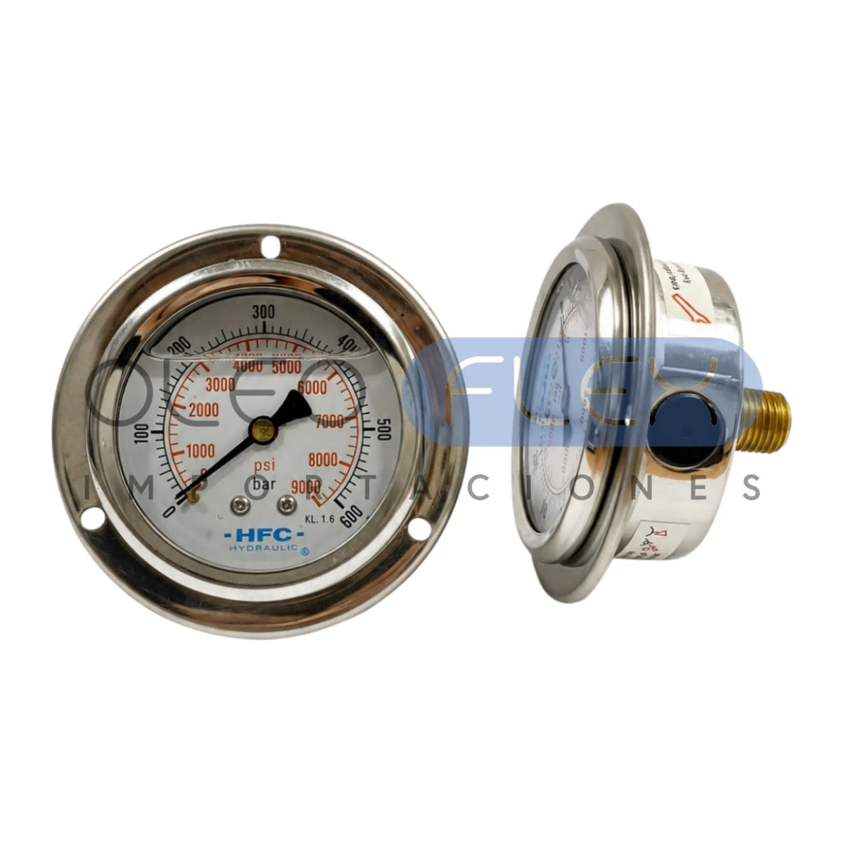 Manómetro 63 mm c/Glicerina Inox/Bronce — 1/4" NPT