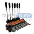 VALVULA DIRECCIONAL MANUAL BLOCK DE 6 PALANCAS 40 LPM PT 1/2 BSP X AB 1/2 BSP 250BAR 4V-3P MOD. P40-6-O - Oleoflex Importaciones SpA