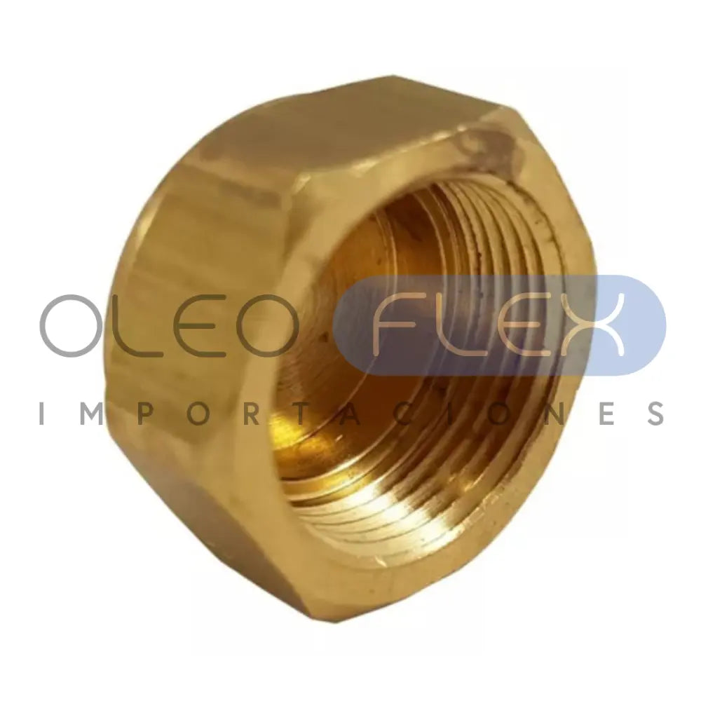 Foto de Tapon Hembra Bronce Npt-3/8 - 06 - vista frontal sobre fondo blanco | SKU HFC108B06 | Oleoflex Importaciones