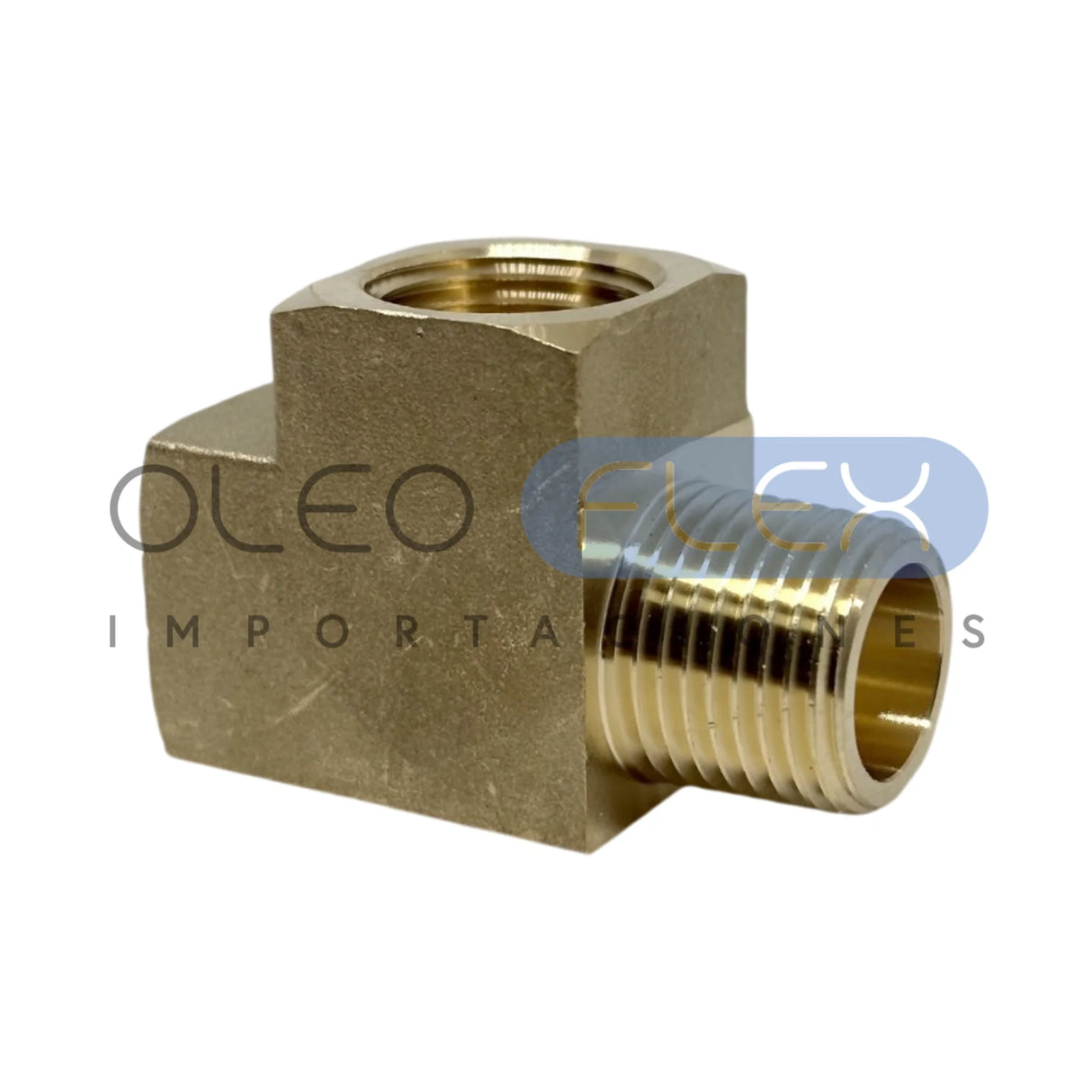 Tee Macho-Hembra Lateral Bronce NPT