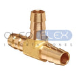 Foto de Union Tee Bronce Manguera Espiga 1/8" - vista frontal sobre fondo blanco | SKU HFC154B02 | Oleoflex Importaciones