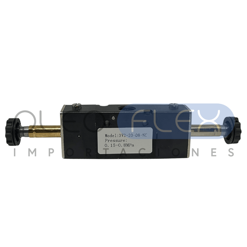 VALVULA DIRECCIONAL ELECTRICA 3V/2P NC CONEX 1/4 INCH 2 SOL 3V2-20-08-NC