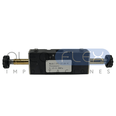 VALVULA DIRECCIONAL ELECTRICA 3V/2P NC CONEX 1/4 INCH 2 SOL 3V2-20-08-NC - Oleoflex Importaciones SpA